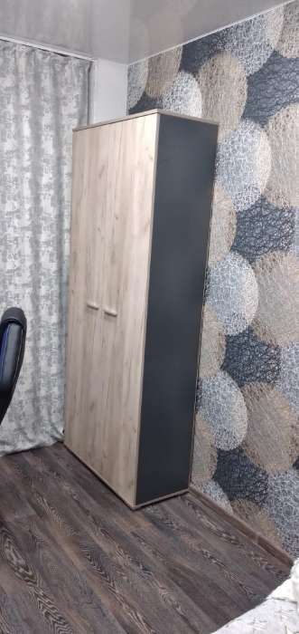 Фотография покупателя товара Шкаф для одежды Санти, 900х400х2104, Антрацит/Дуб крафт серый - Фото 2