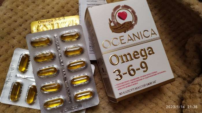Фотография покупателя товара Пищевая добавка «Океаника Омега 3-6-9», 30 капсул по 1400 мг - Фото 1