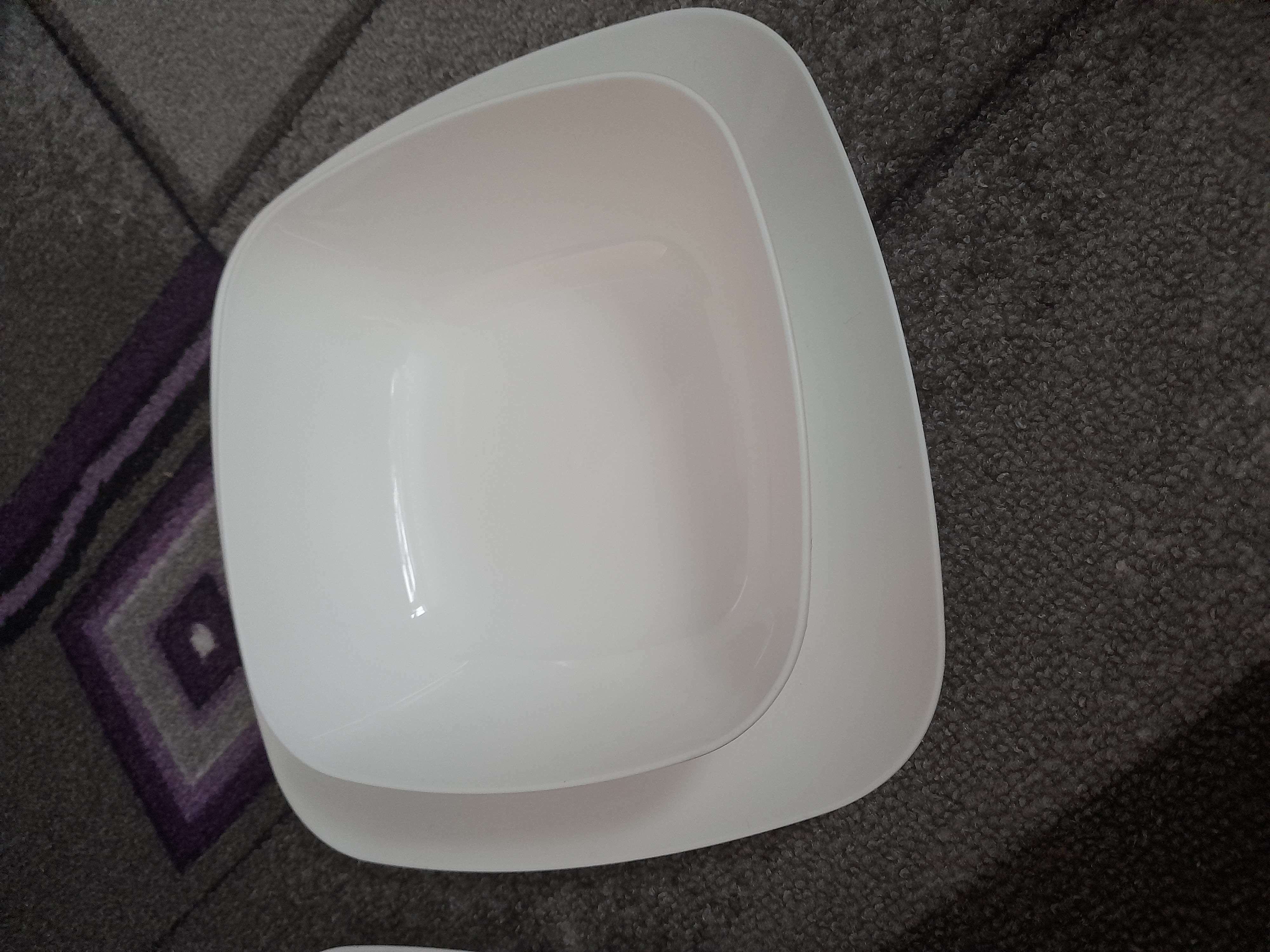 Фотография покупателя товара Тарелка плоская «Квадро», 22×22 см, цвет белый - Фото 2
