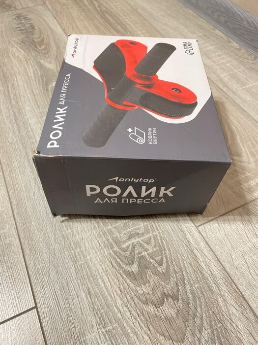Фотография покупателя товара Ролик для пресса ONLYTOP, 33х24х24 см, с ковриком, цвет серый/оранжевый - Фото 4