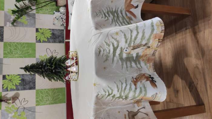 Фотография покупателя товара Скатерть новогодняя Этель Christmas forest d=150 +/- 3см с ГМВО, 100%хл, саржа 190 гр/м2 - Фото 5
