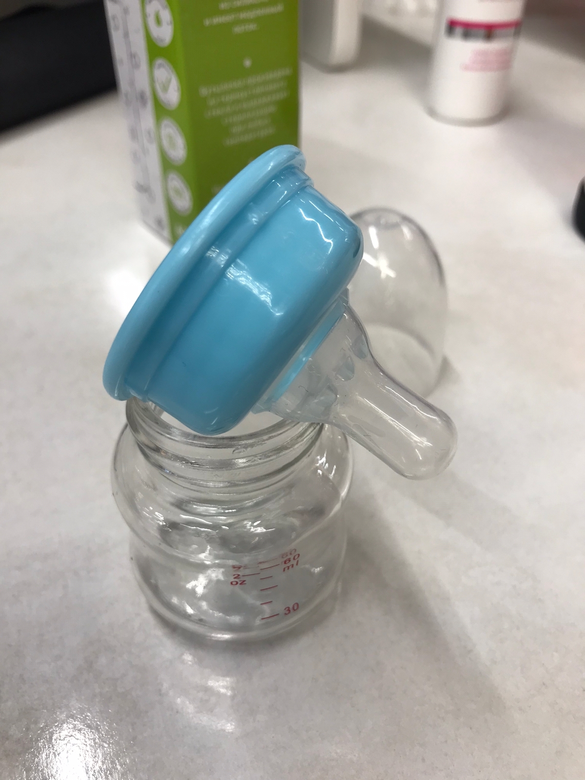 Фотография покупателя товара Бутылочка для кормления «Крошка Тэд», классическое горло, стекло, 60 мл., от 0 мес., цвет голубой