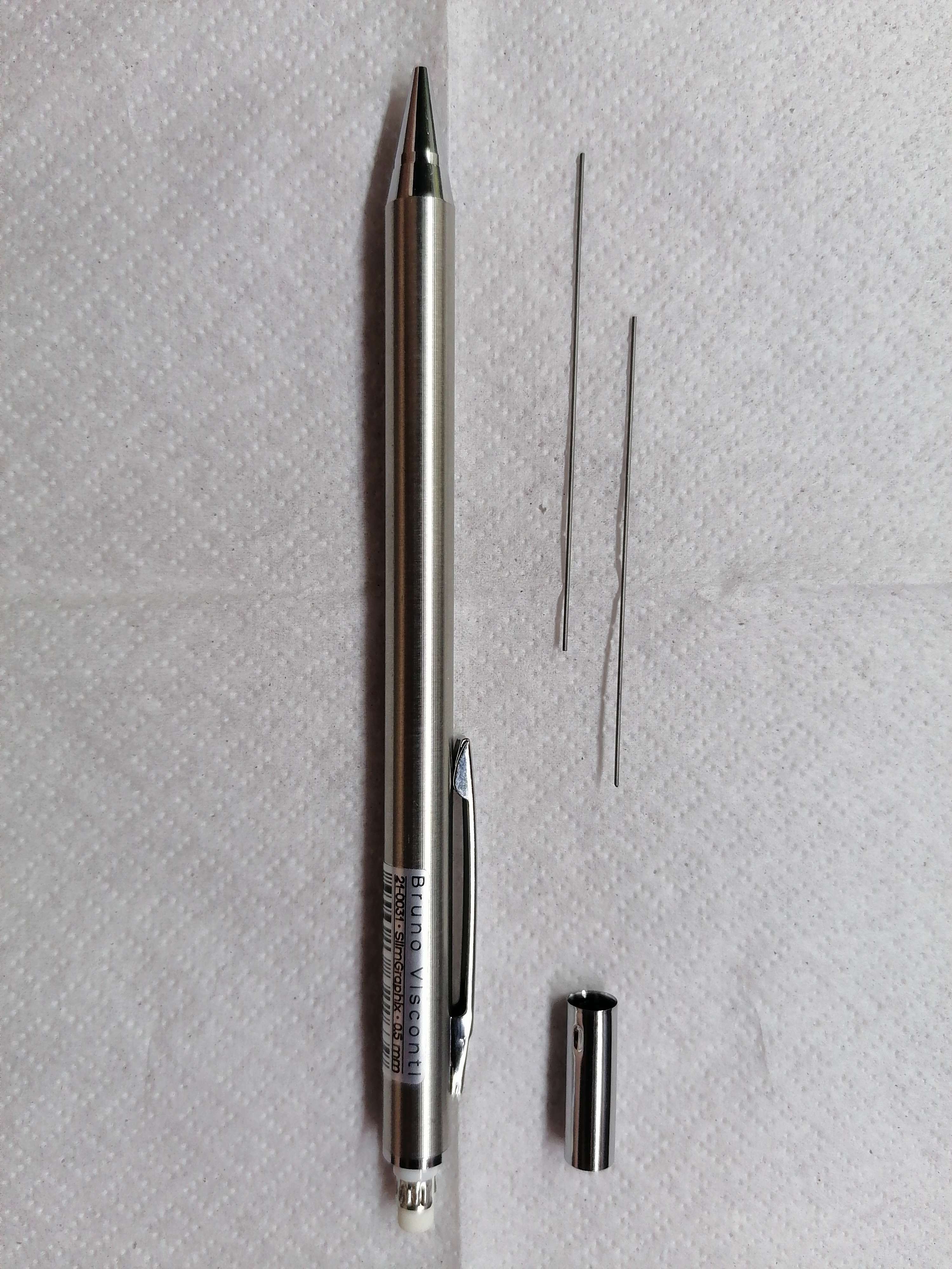 Фотография покупателя товара Карандаш механический 0,5 мм SlimGraphix, 2В, металлический корпус, с ластиком - Фото 1