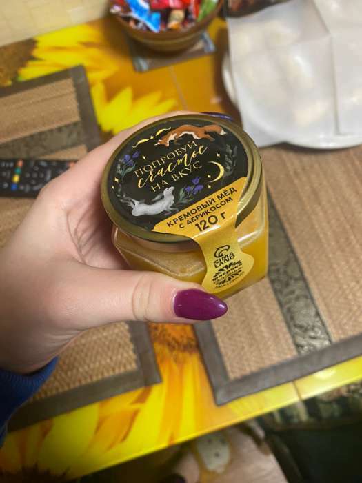 Фотография покупателя товара Кремовый мёд с абрикосом «Попробуй счастье», 120 г. - Фото 1