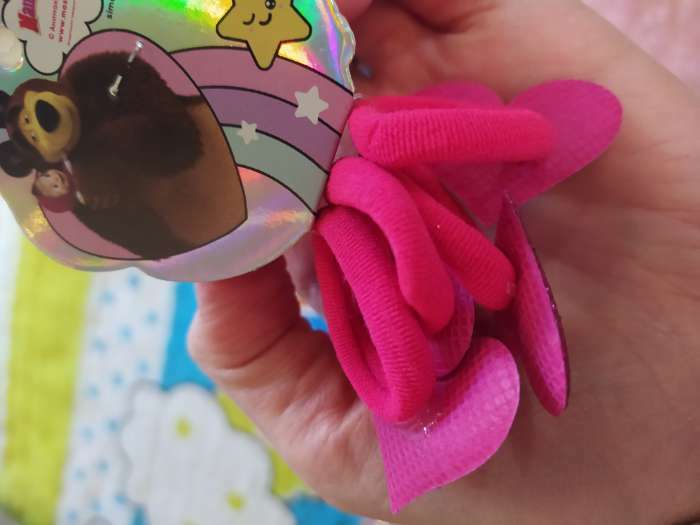 Фотография покупателя товара Набор резинок, Маша и Медведь "Сердца" розовые с блестками, 4 шт, 6х5 см - Фото 2