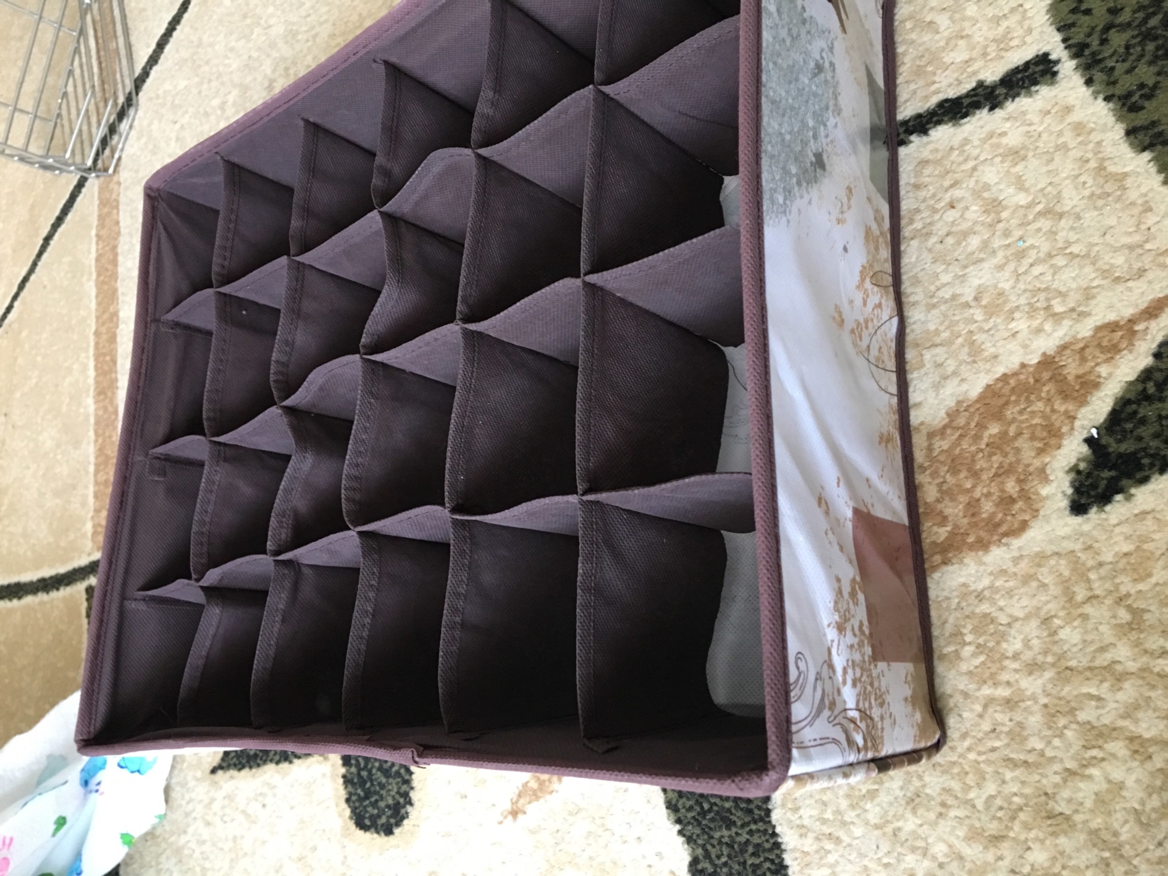 Фотография покупателя товара Органайзер для хранения белья Доляна «Астра», 24 ячейки, 38×30×12 см, цвет коричневый - Фото 5