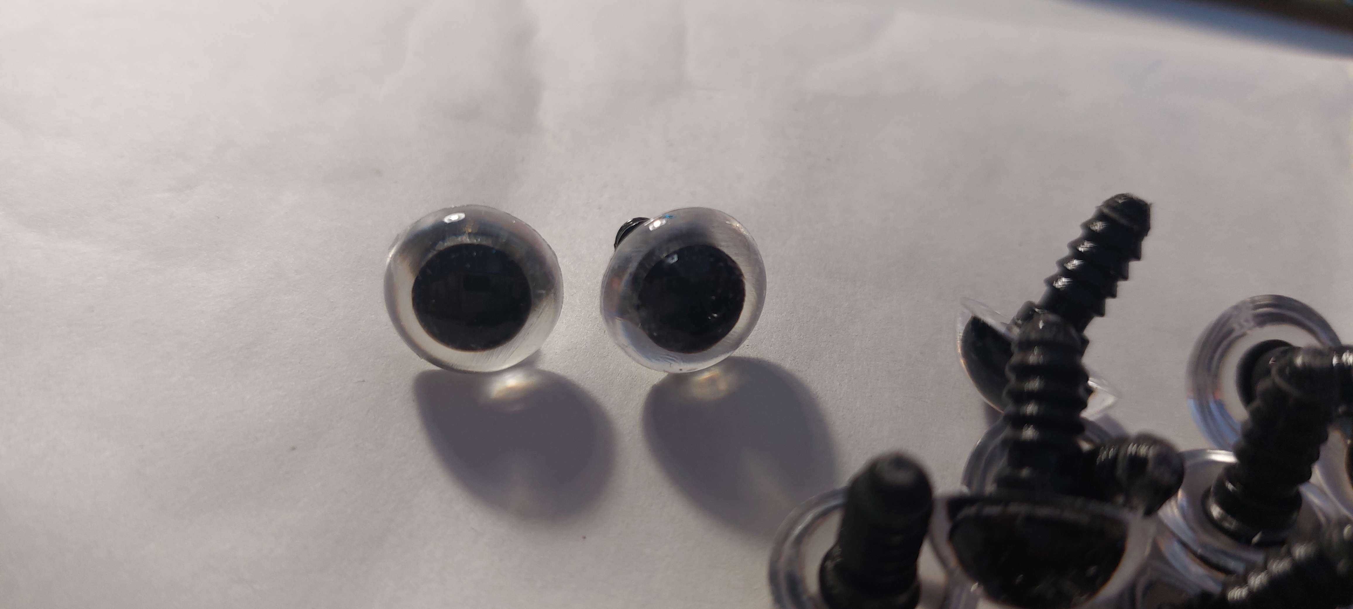 Фотография покупателя товара Глаза винтовые с заглушками, «Блёстки» набор 48 шт, размер 1 шт: 1,2 см, цвет голубой