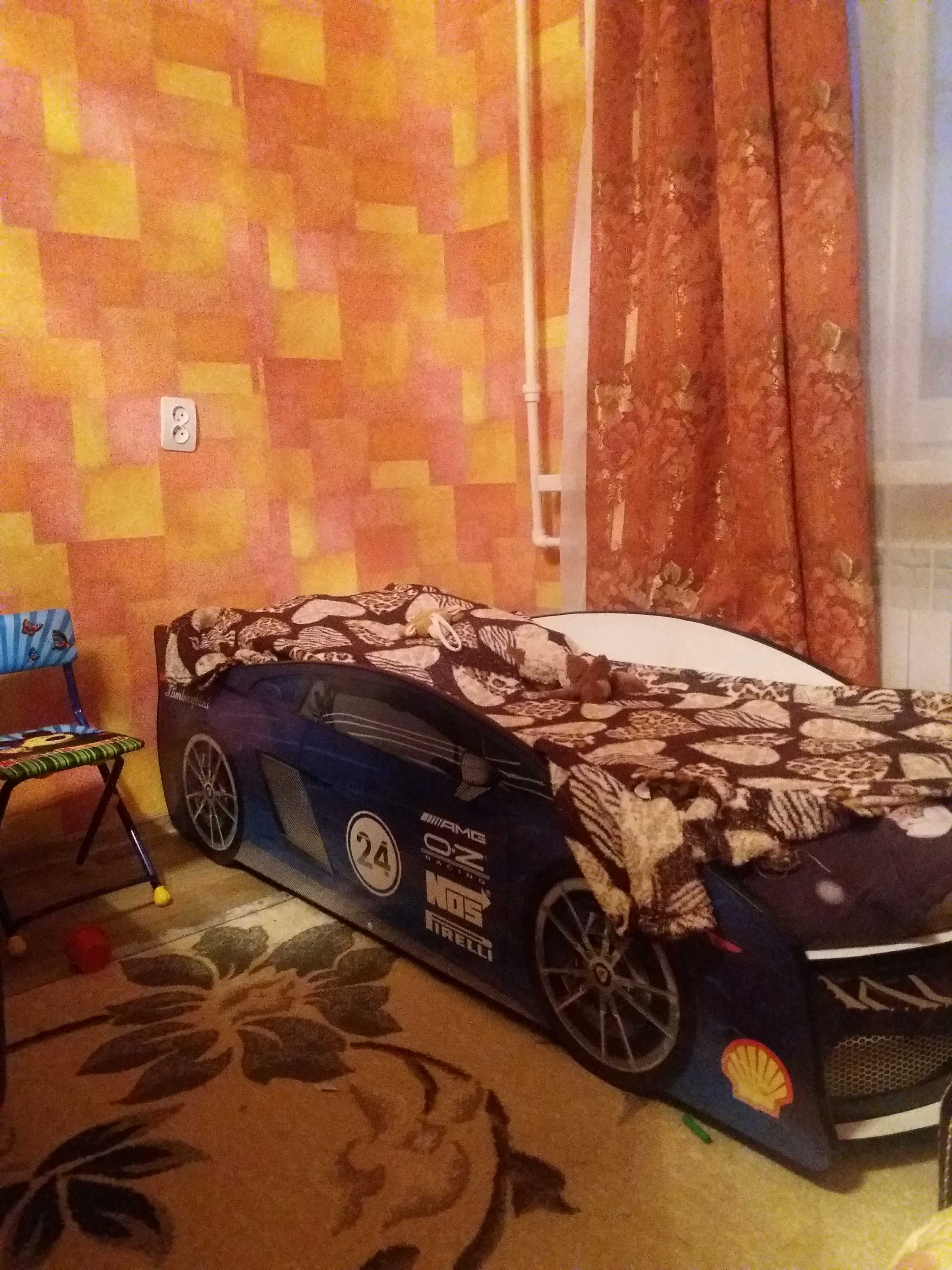 Фотография покупателя товара Кровать машина «Ламба синяя», матрас, без подсветки