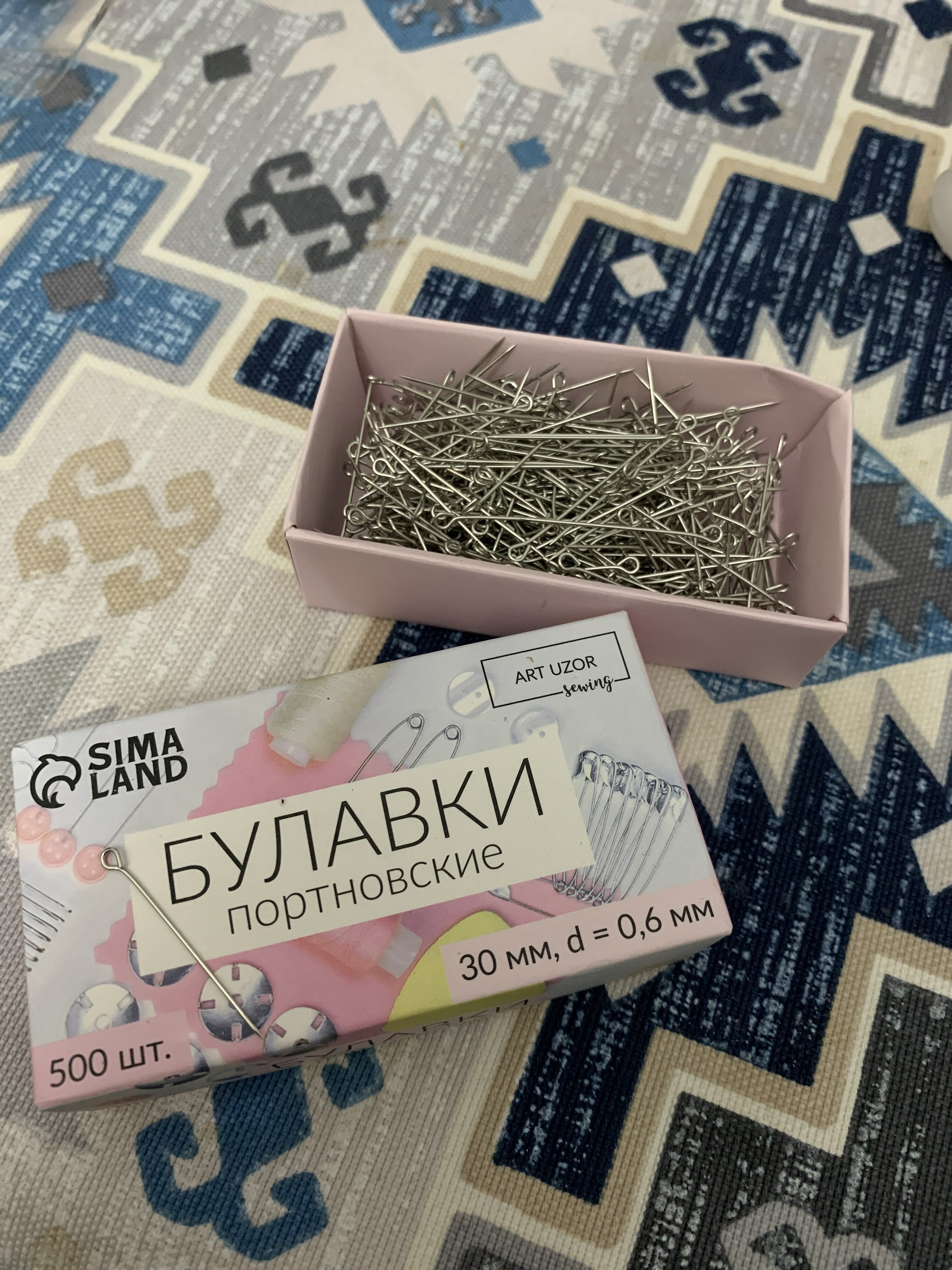 Фотография покупателя товара Булавки портновские, 30 мм, 500 ± 10 шт, цвет серебряный