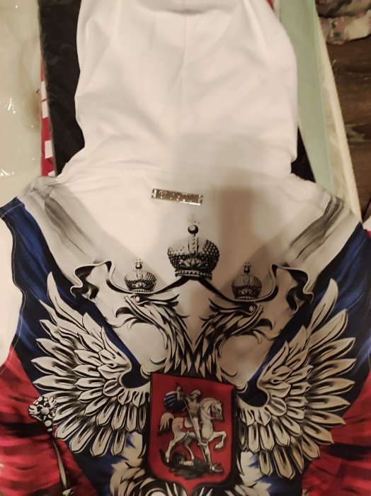 Фотография покупателя товара Толстовка Putin team, герб, белая, размер 54-56 - Фото 1