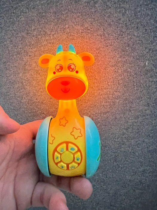 Фотография покупателя товара Развивающая игрушка «Музыкальная неваляшка: Жирафик Роро», звук, свет - Фото 6