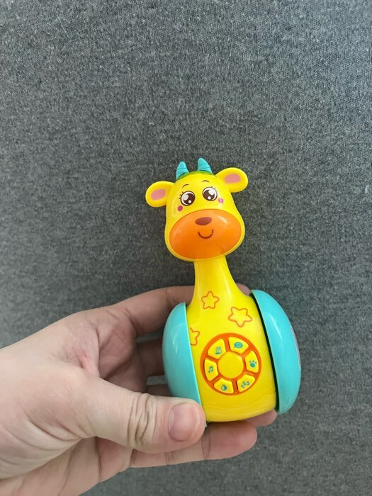 Фотография покупателя товара Развивающая игрушка «Музыкальная неваляшка: Жирафик Роро», звук, свет - Фото 4