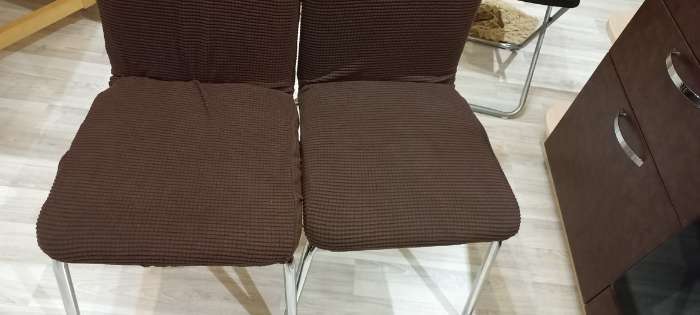 Фотография покупателя товара Чехол на стул Комфорт трикотаж жаккард, цвет коричневый, 100% полиэстер - Фото 13
