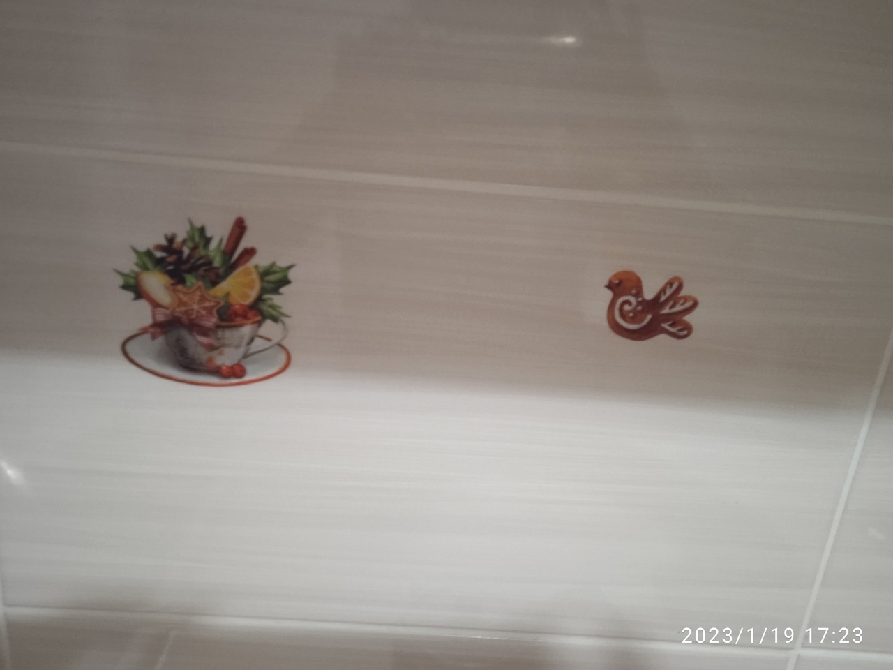Фотография покупателя товара Наклейки на стекло «Новогодние сладости», многоразовые, 20 × 34 см - Фото 5