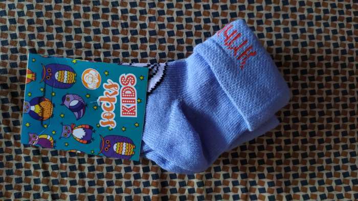 Фотография покупателя товара Носки детские Зайка, цвет голубой, размер 7-8 - Фото 3