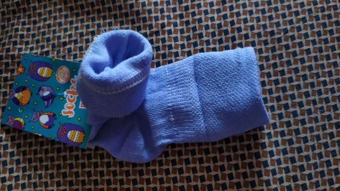 Фотография покупателя товара Носки детские Зайка, цвет голубой, размер 7-8 - Фото 2
