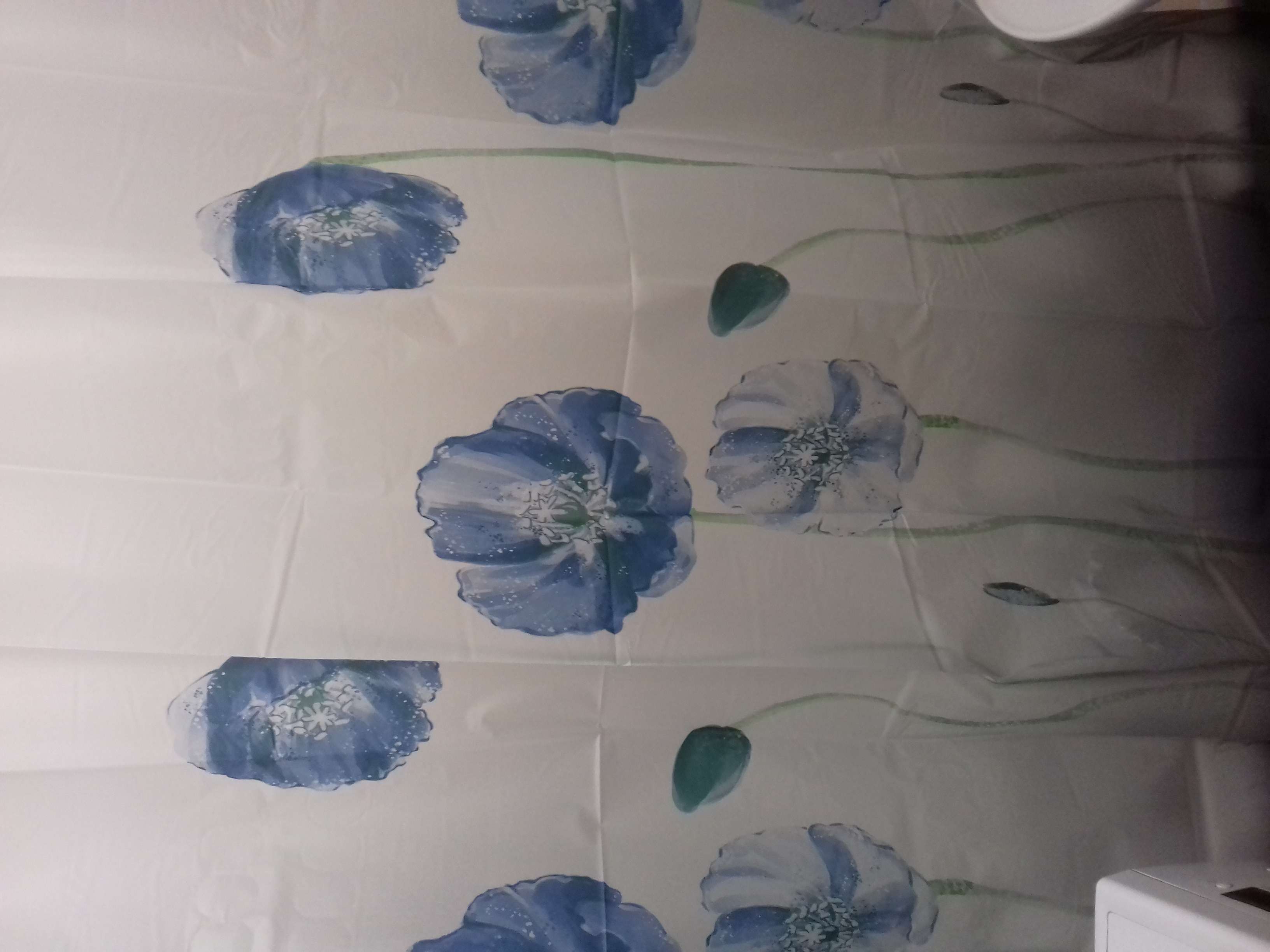 Фотография покупателя товара Штора для ванной Доляна «Синие маки», 180×180 см, EVA - Фото 2