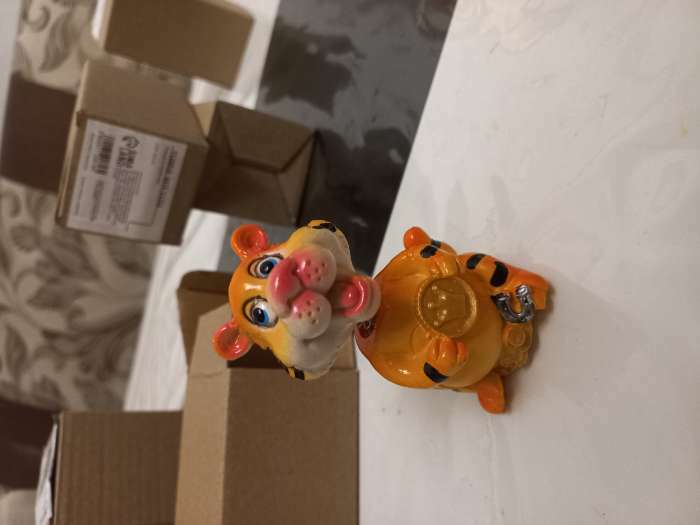 Фотография покупателя товара Игрушка на панель авто, тигр качающий головой, Т9 - Фото 2