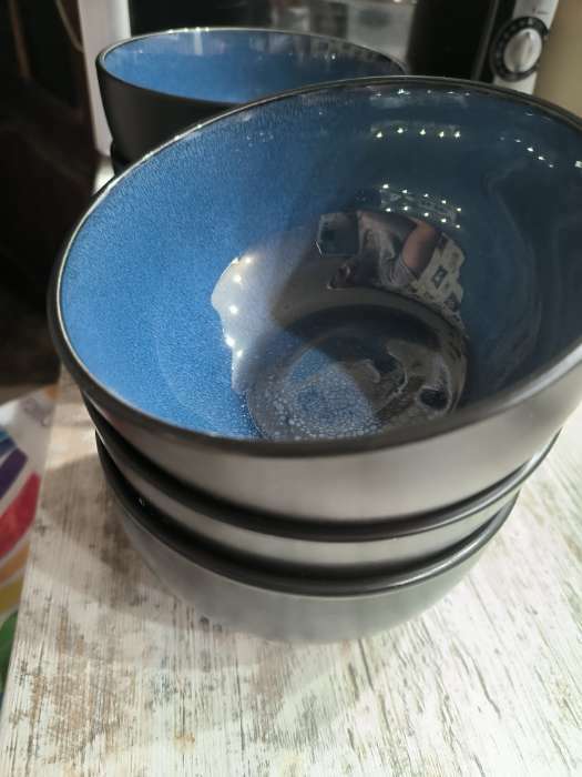 Фотография покупателя товара Салатник керамический Доляна «Глянец», d=14 см, цвет синий - Фото 2