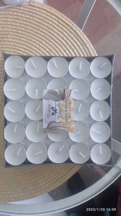 Фотография покупателя товара Набор чайных свечей, 100 штук, белый, "Дарим красиво" - Фото 10