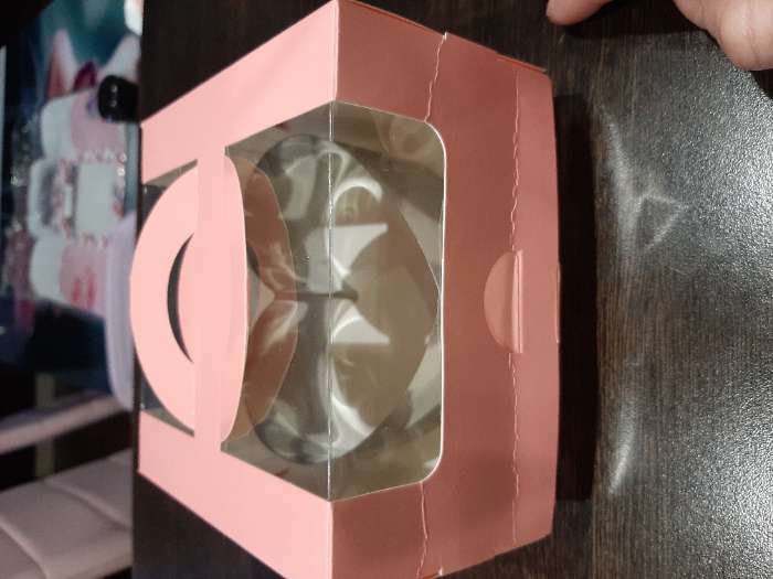 Фотография покупателя товара Коробка под бенто-торт с окном, белая, 14 х 14 х 8 см - Фото 7