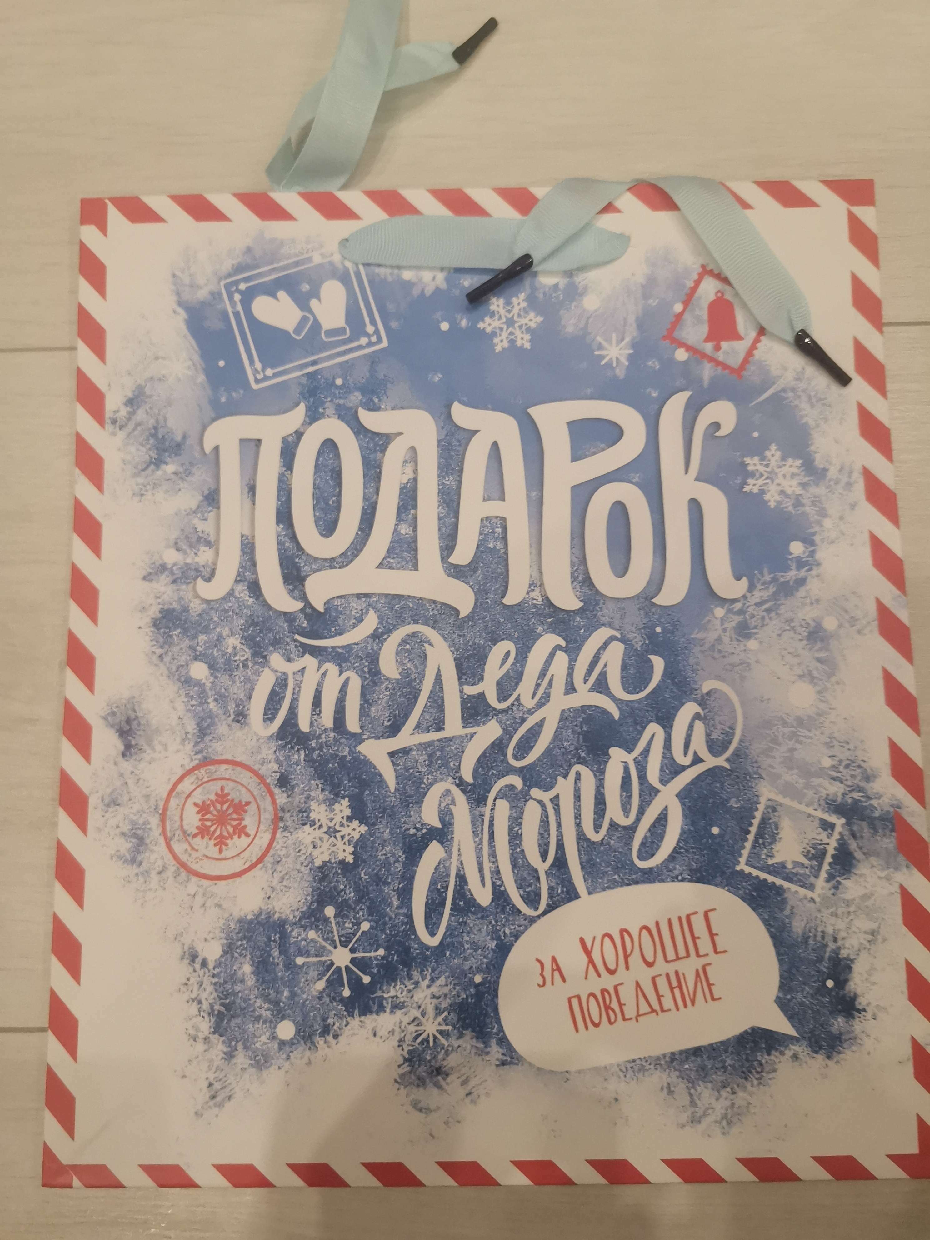 Фотография покупателя товара Пакет ламинированный вертикальный «Подарок от Деда Мороза», ML 23 × 27 × 11,5 см