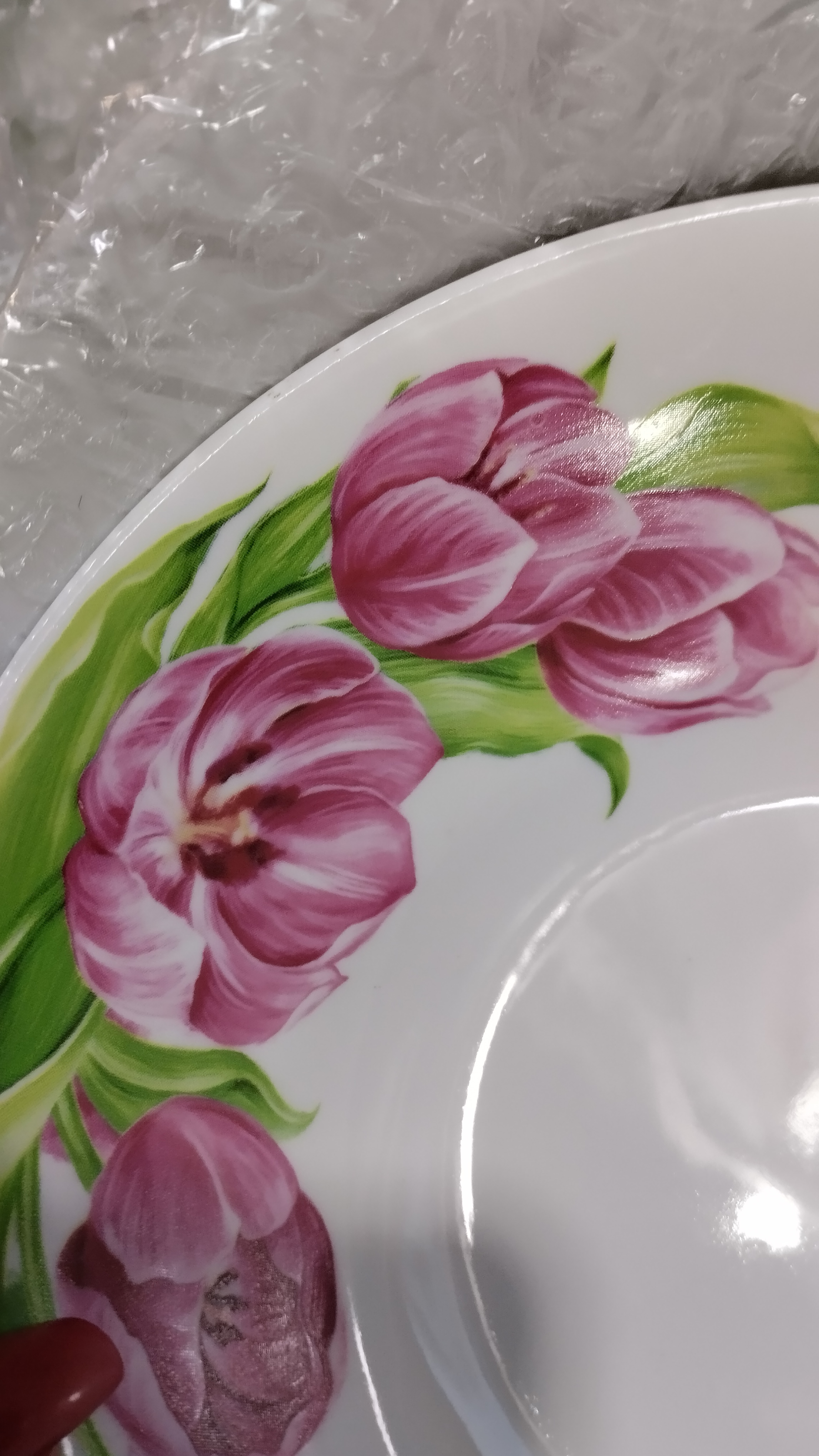 Фотография покупателя товара Салатник «Розовые тюльпаны», 570 мл, d=17,5 см - Фото 2