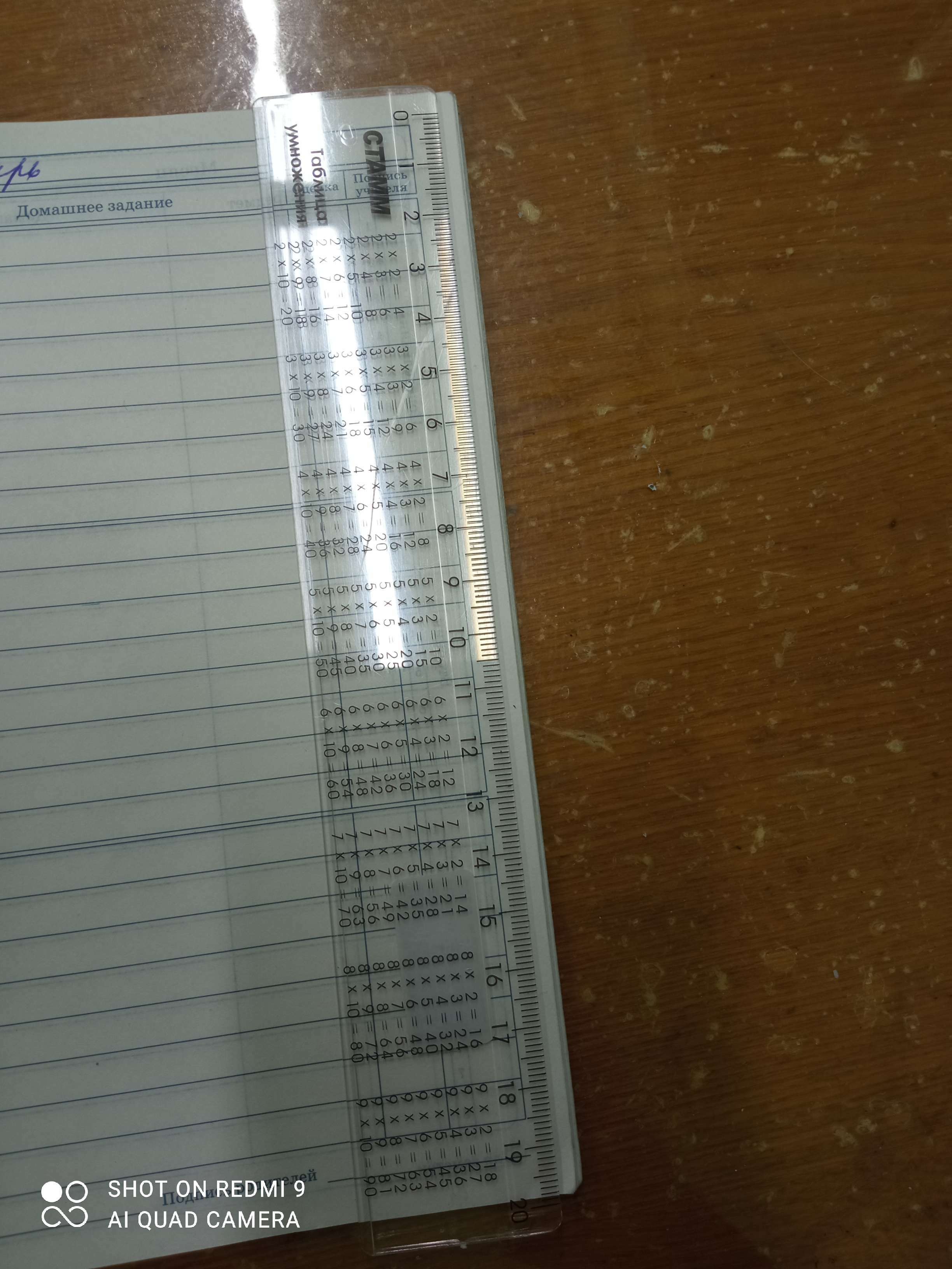 Фотография покупателя товара Линейка справочная 20 см Стамм "Таблица умножения", прозрачная, бесцветная - Фото 1