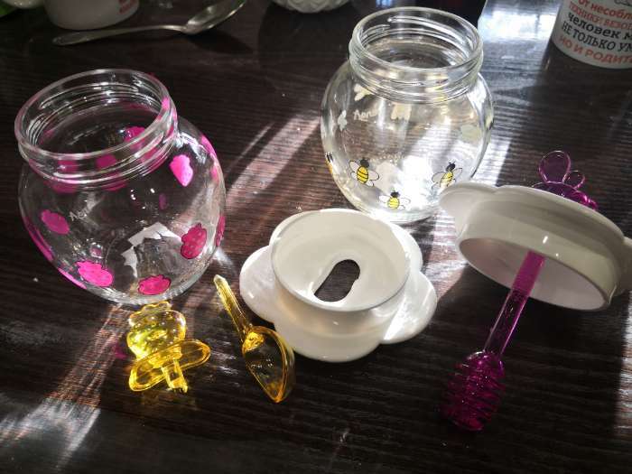 Фотография покупателя товара Баночка стеклянная для мёда и варенья «Сладкоежка», 370 мл, 10×15 см, рисунок и цвет МИКС
