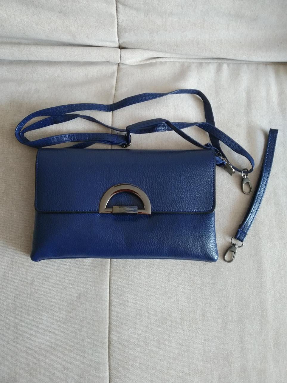 Фотография покупателя товара Клатч женский, 2 отдела на молнии, наружный карман, с ручкой, регулируемый ремень, цвет синий