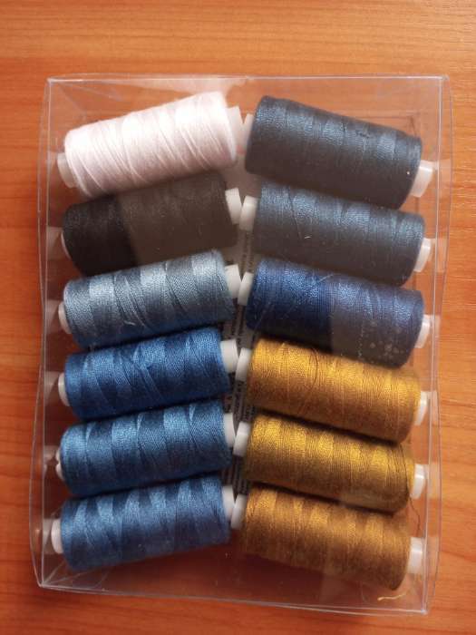 Фотография покупателя товара Нитки джинсовые 20S/2, 183 м, №2, 12 шт, цвет разноцветный