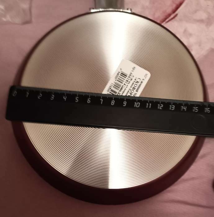 Фотография покупателя товара Сковорода блинная «Хит», d=18 см, пластиковая ручка, антипригарное покрытие, цвет чёрный