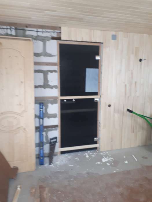 Фотография покупателя товара Дверь для бани и сауны «Графит матовое», размер коробки 200 × 80 см, стекло 8 мм - Фото 1