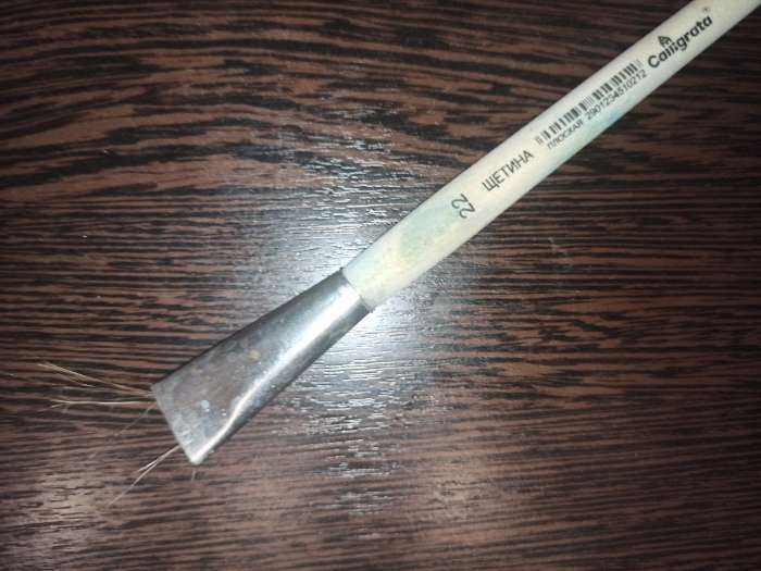 Фотография покупателя товара Кисть Щетина плоская №22 (ширина обоймы 22 мм; длина волоса 30 мм), деревянная ручка, Calligrata