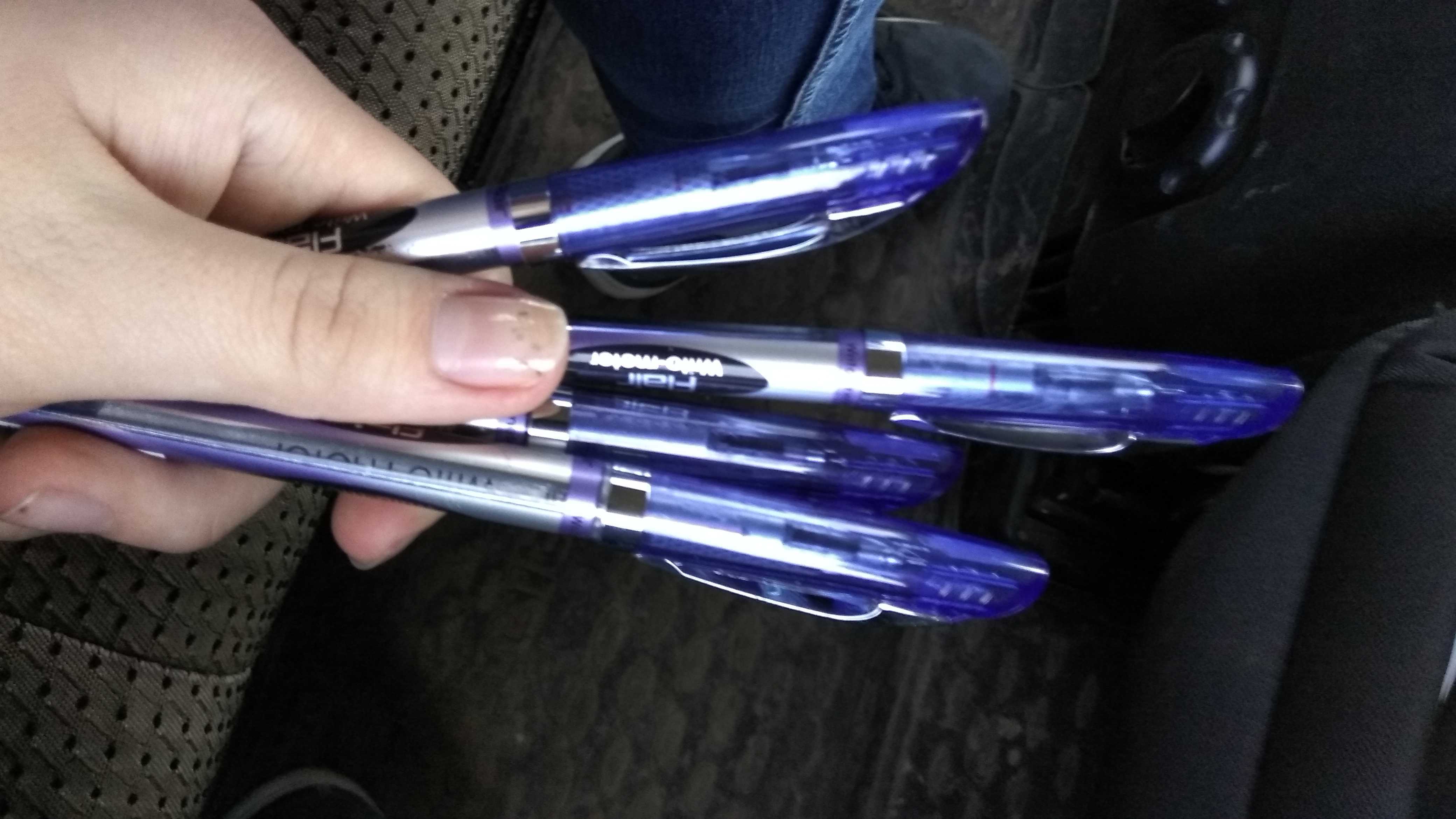 Фотография покупателя товара Ручка шариковая Flair Writo-Meter, узел- игла 0,6 мм (пишет 10 км) масляная основа, шкала на стержне, синяя - Фото 2