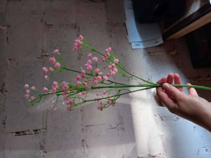 Фотография покупателя товара Цветы искусственные "Ветка гипсофилы" 1х53 см, розовый - Фото 2