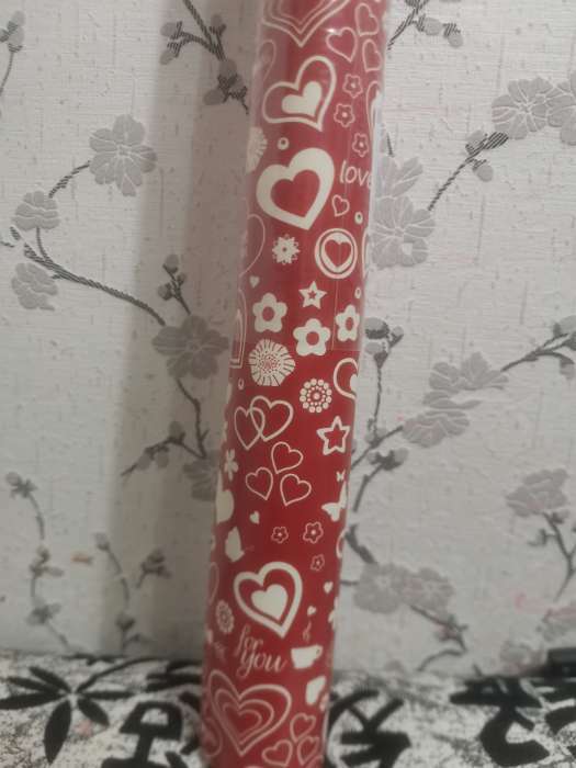 Фотография покупателя товара Бумага упаковочная глянцевая «Сердце», двусторонняя, 70×100 см - Фото 1