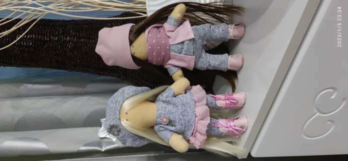 Фотография покупателя товара Набор для шитья. Интерьерные куклы «Подружки Вики и Ники- на прогулку», 30 см - Фото 1