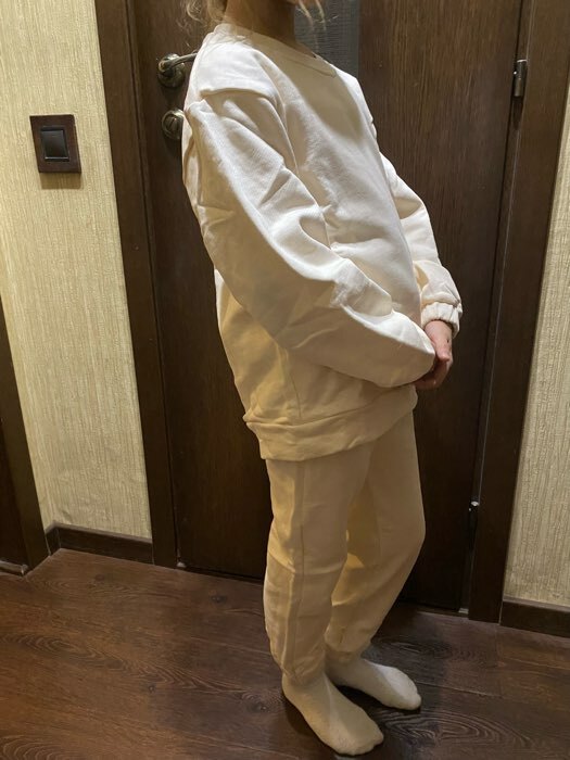 Фотография покупателя товара Костюм детский (свитшот, брюки) KAFTAN "Basic line", размер 36 (134-140), цвет бежевый - Фото 7