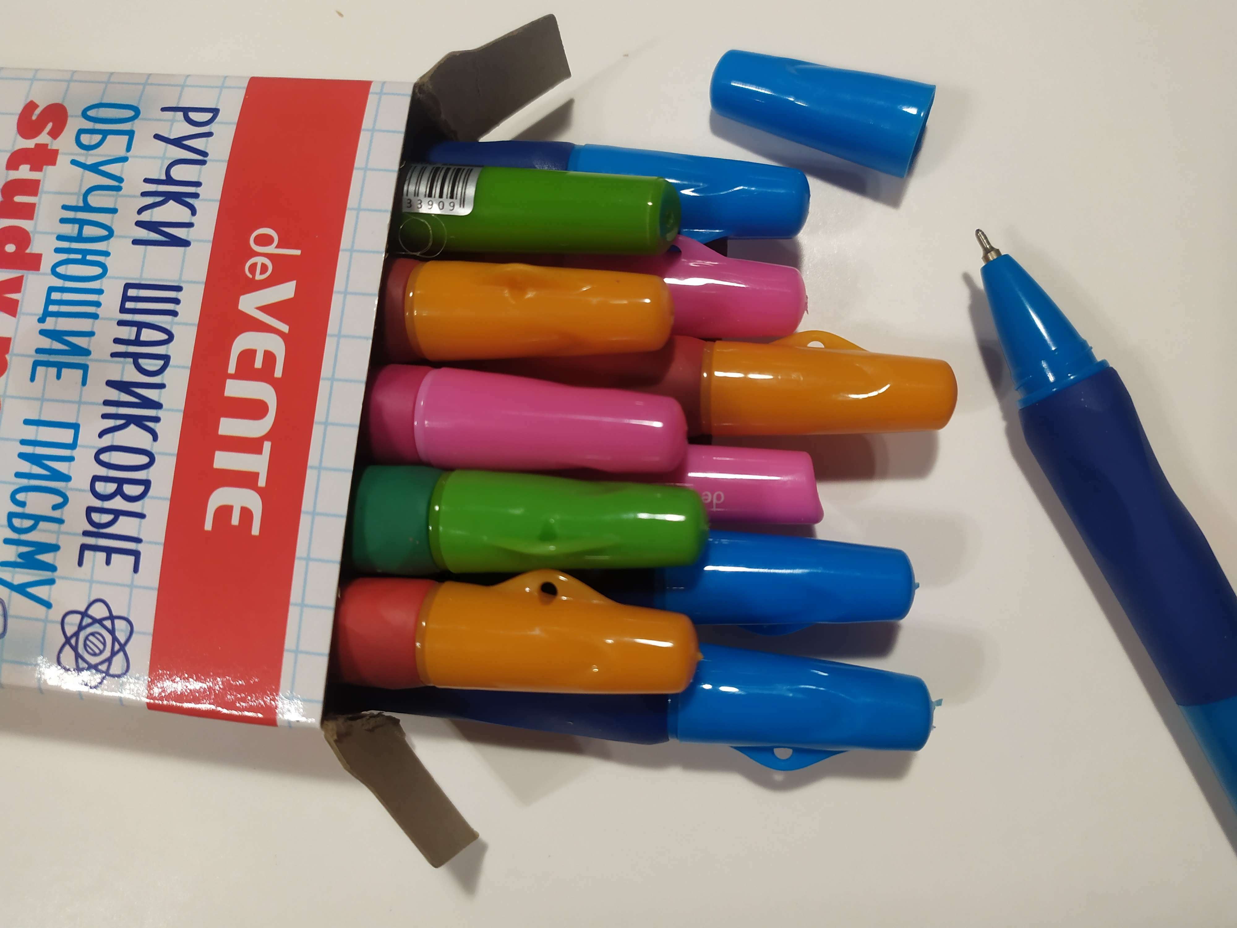 Фотография покупателя товара Ручка обучающая для левши deVENTE Study Pen, узел 0,7 мм, каучуковый держатель, чернила синие на масляной основе - Фото 1