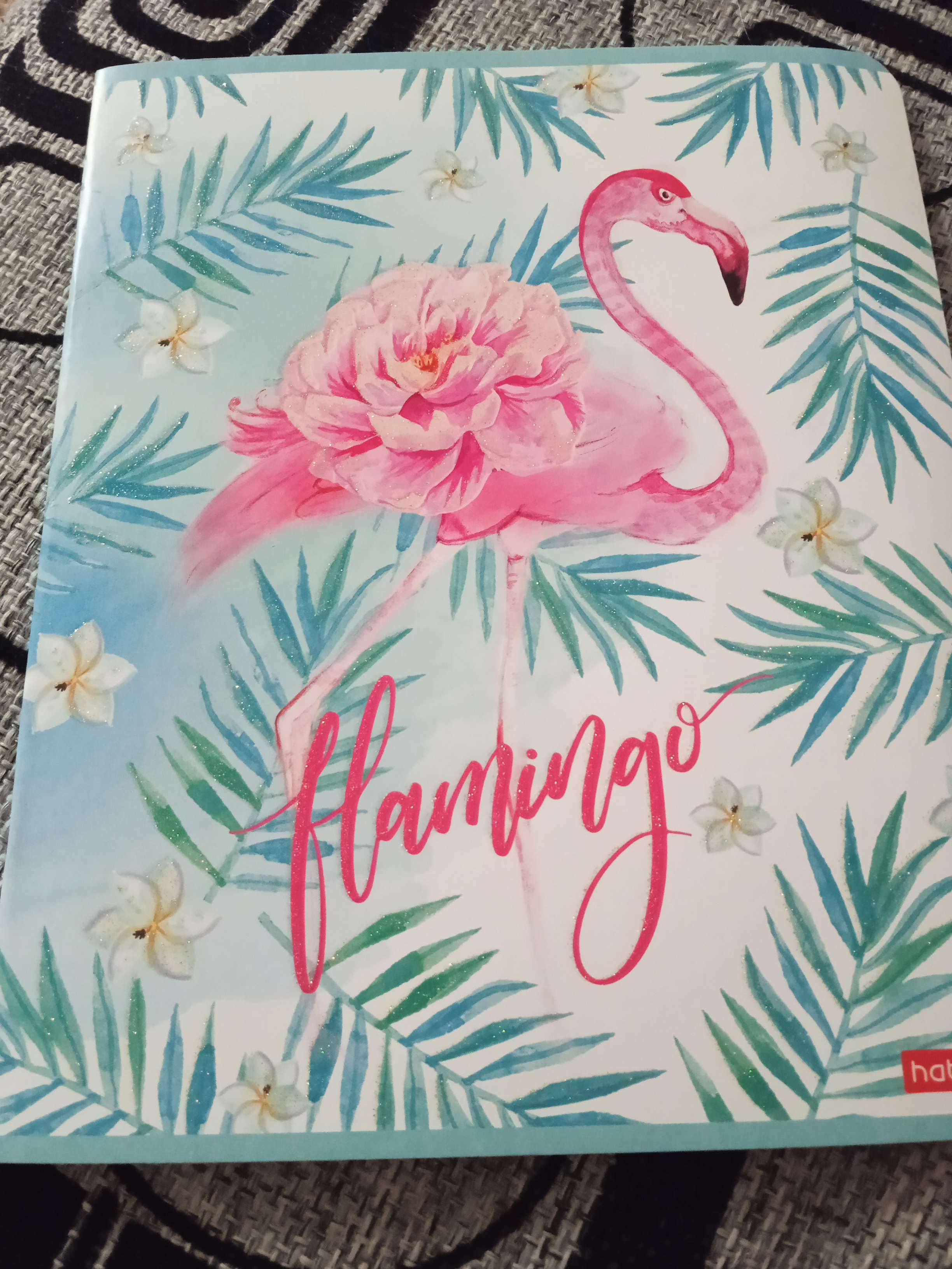 Фотография покупателя товара Тетрадь 48 листов клетка "Фламинго", обложка мелованный картон, глиттер, МИКС - Фото 1