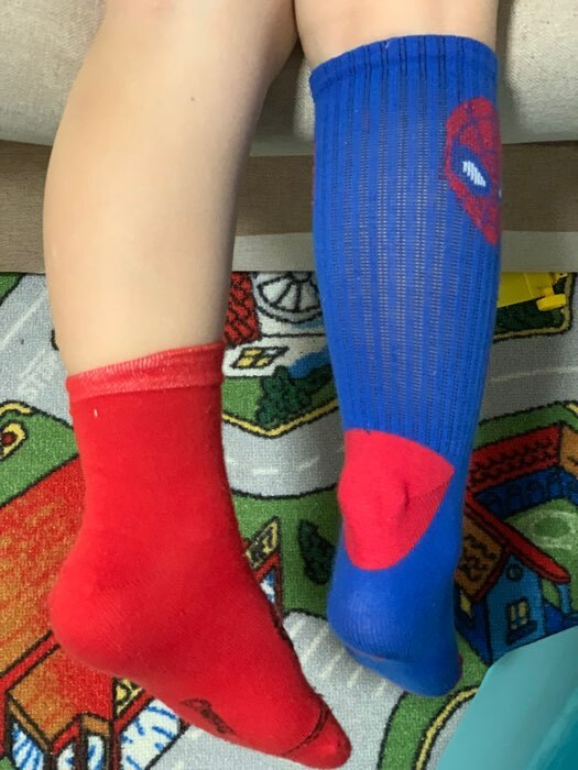Фотография покупателя товара Набор носков "Человек-Паук" 2 пары, красный/синий, 18-20 см - Фото 3