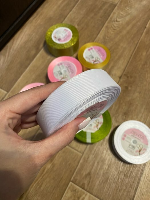 Фотография покупателя товара Лента репсовая, 38 мм, 23±1 м, белая №01 - Фото 24