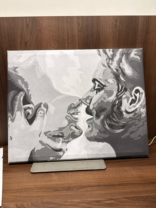 Фотография покупателя товара Картина по номерам на холсте с подрамником «Поцелуй», 40 х 50 см
