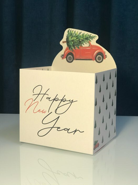 Фотография покупателя товара Коробка для мини-букетов «Happy New Year», 12 х 17 х 10 см