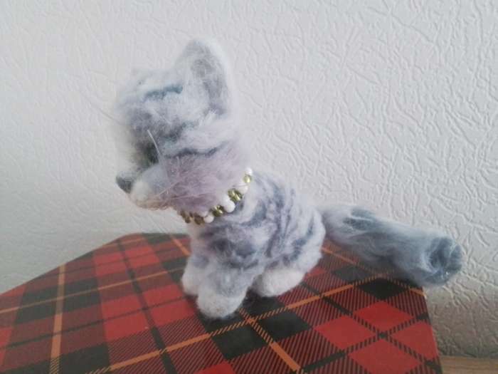 Фотография покупателя товара Игрушка из шерсти «Котёнок с шариком» - Фото 4