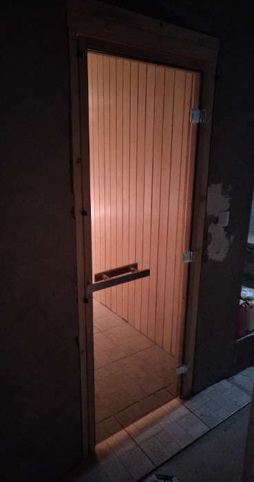 Фотография покупателя товара Дверь для бани и сауны «Графит», размер коробки 190 × 70 см, стекло 8 мм - Фото 1