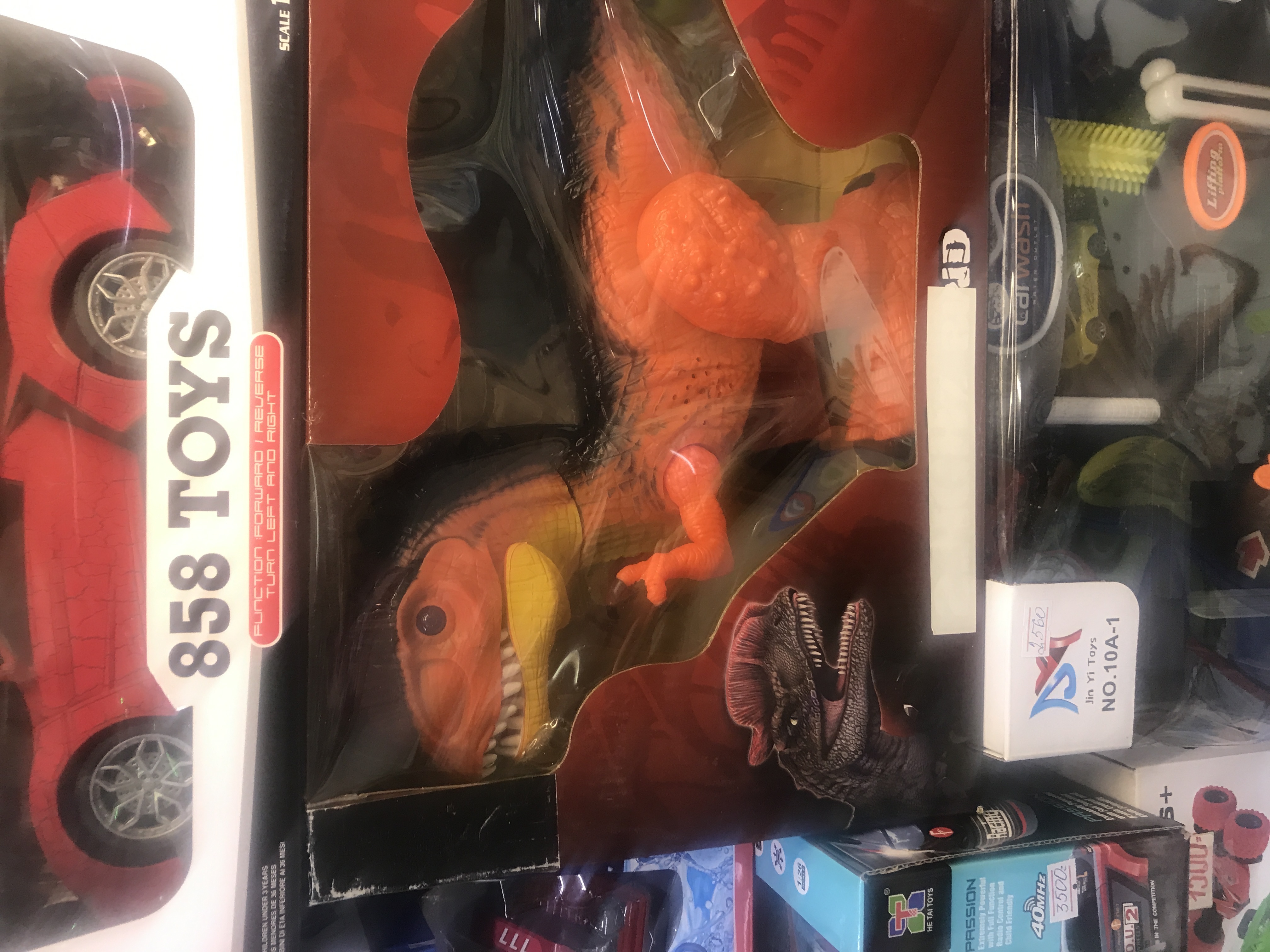 Фотография покупателя товара Динозавр радиоуправляемый T-Rex, двигает головой, работает от аккумулятора, цвет оранжевый - Фото 1