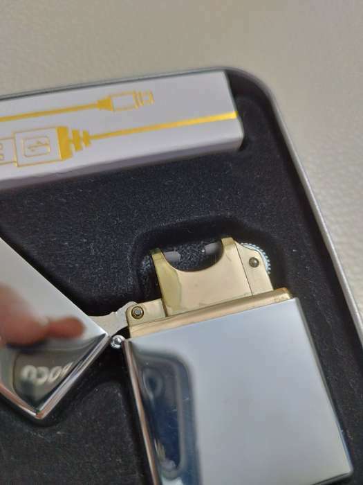 Фотография покупателя товара Зажигалка электронная, дуговая, USB, 5.6 х 3.8 х 1.3 см, хром