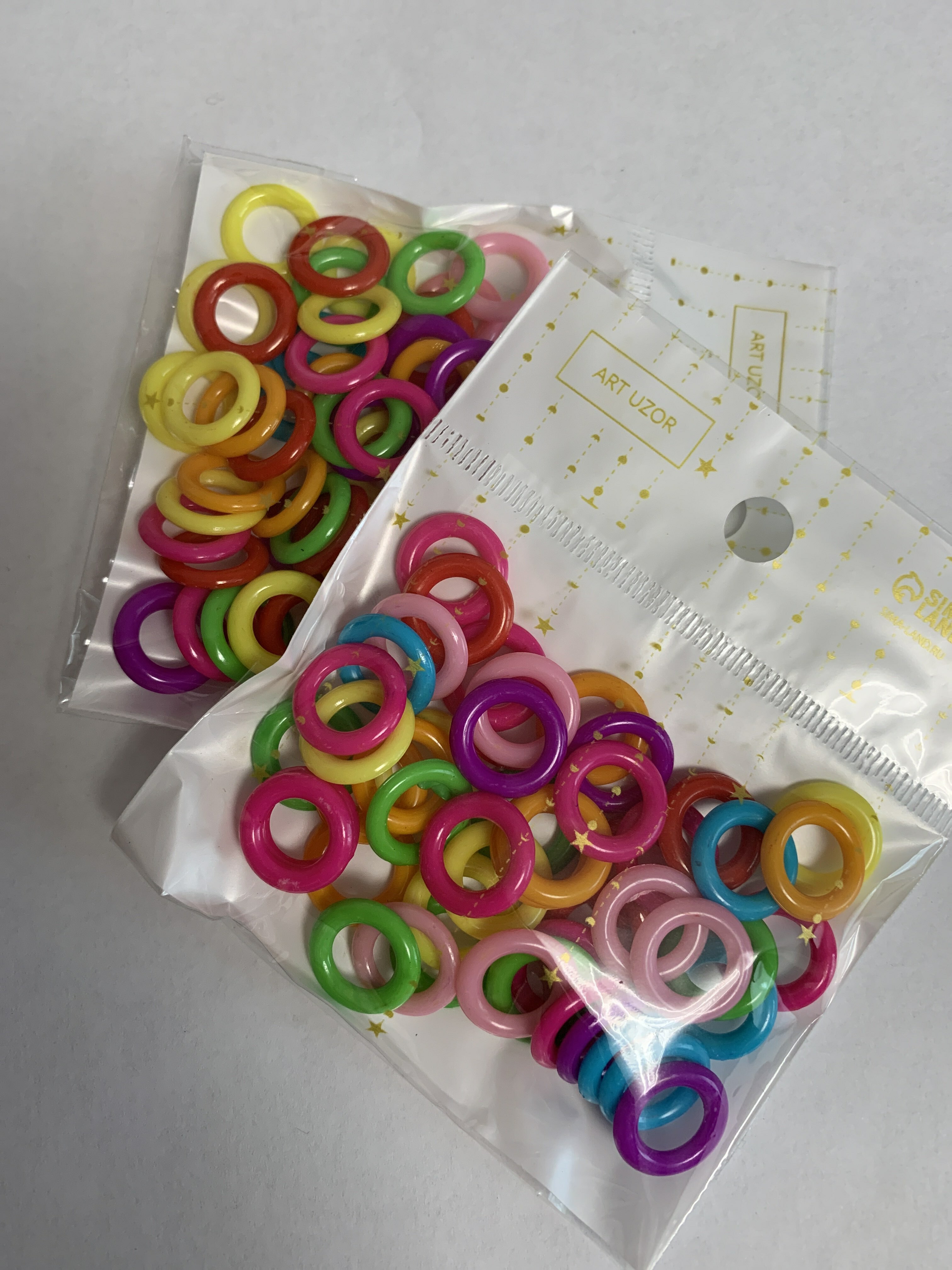 Фотография покупателя товара Бусины для творчества пластик "Колечки" цветные набор 50 шт 1,3 см - Фото 5